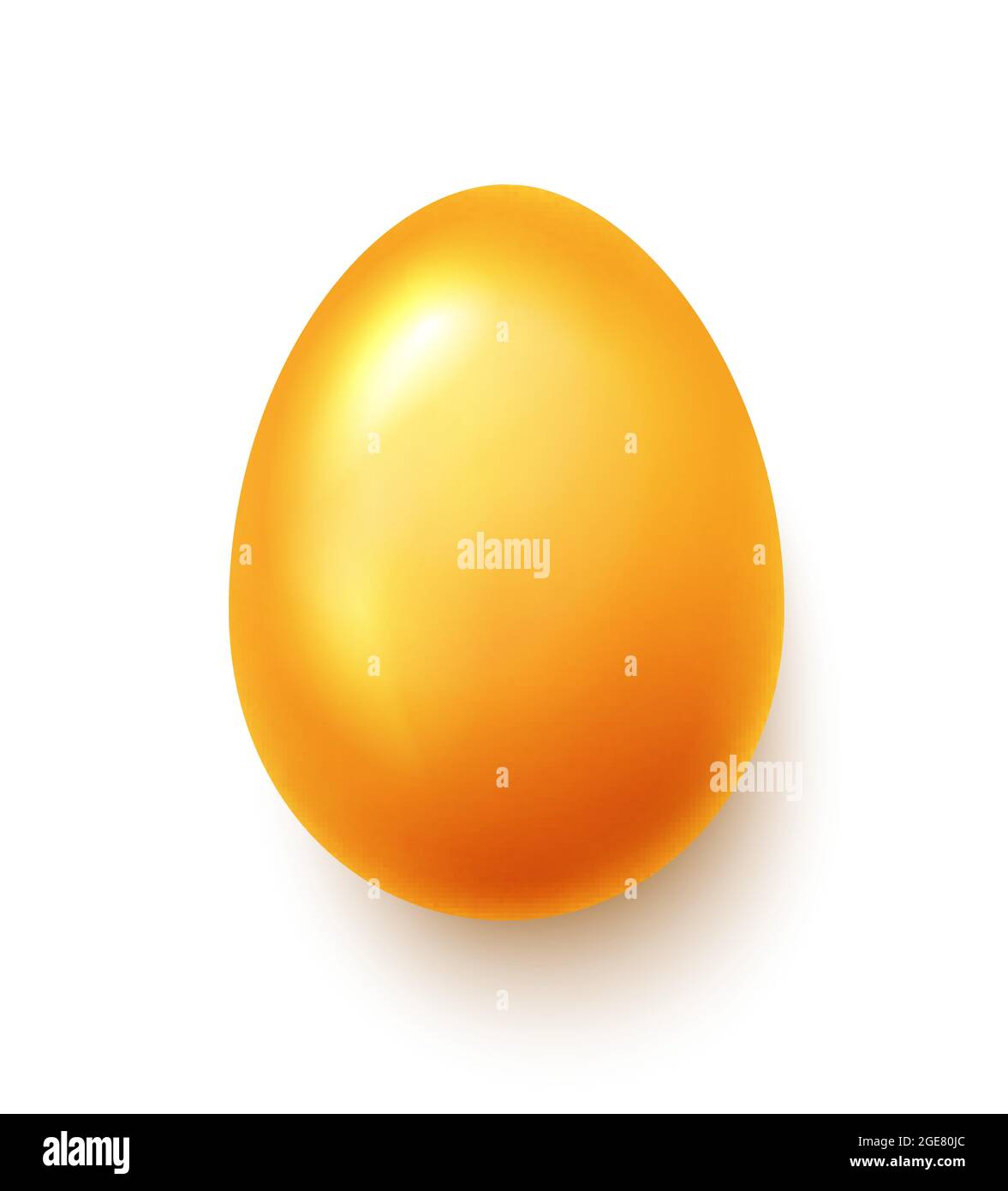 Or réaliste Happy Easter Egg sur fond blanc. Illustration vectorielle. Illustration de Vecteur