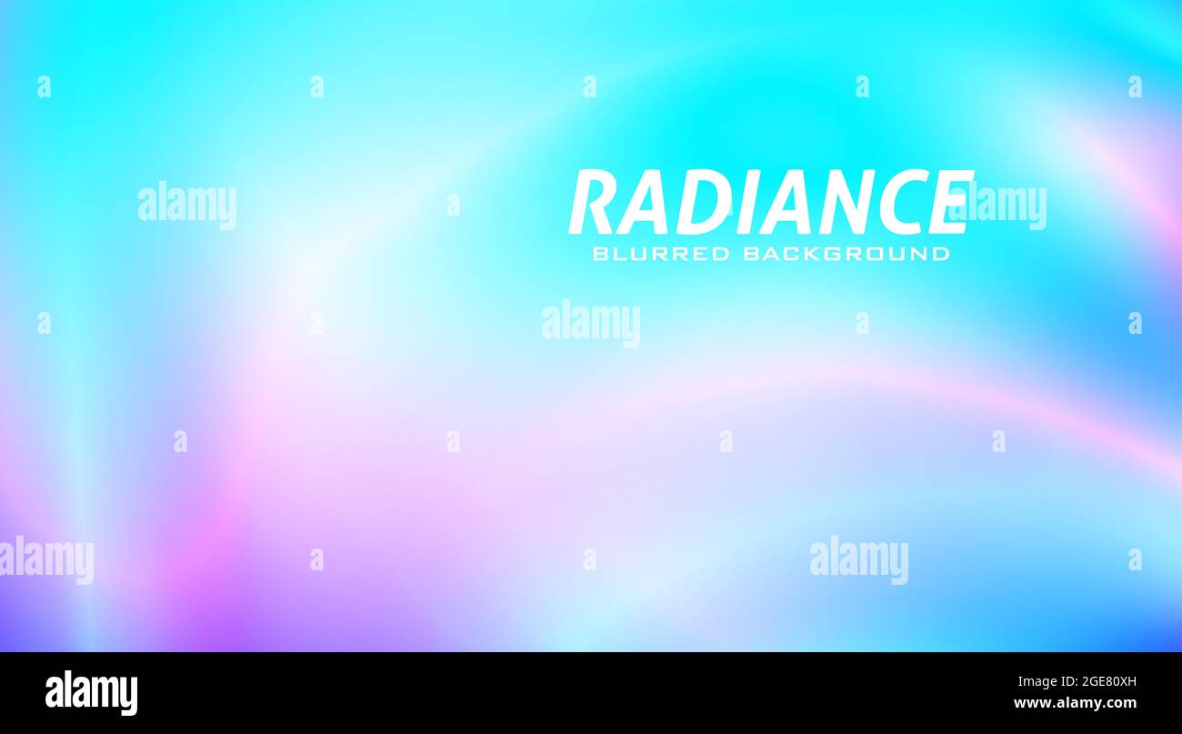 Radiance. Arrière-plan abstrait multicolore flou avec taches de couleur bleu turquoise et violet clair. Papier peint vectoriel brillant Illustration de Vecteur