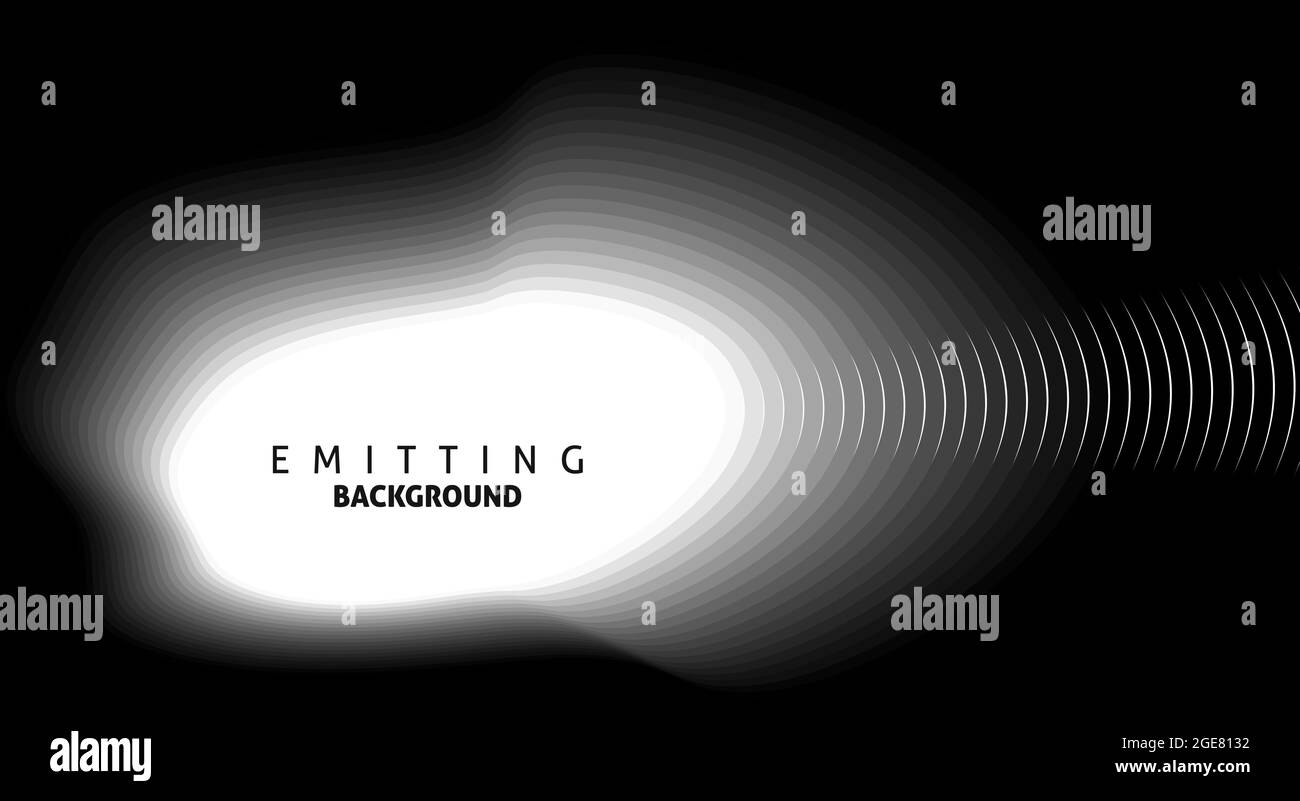 Arrière-plan abstrait émettant du noir et blanc avec gradation des niveaux de gris. Motif graphique vectoriel Illustration de Vecteur