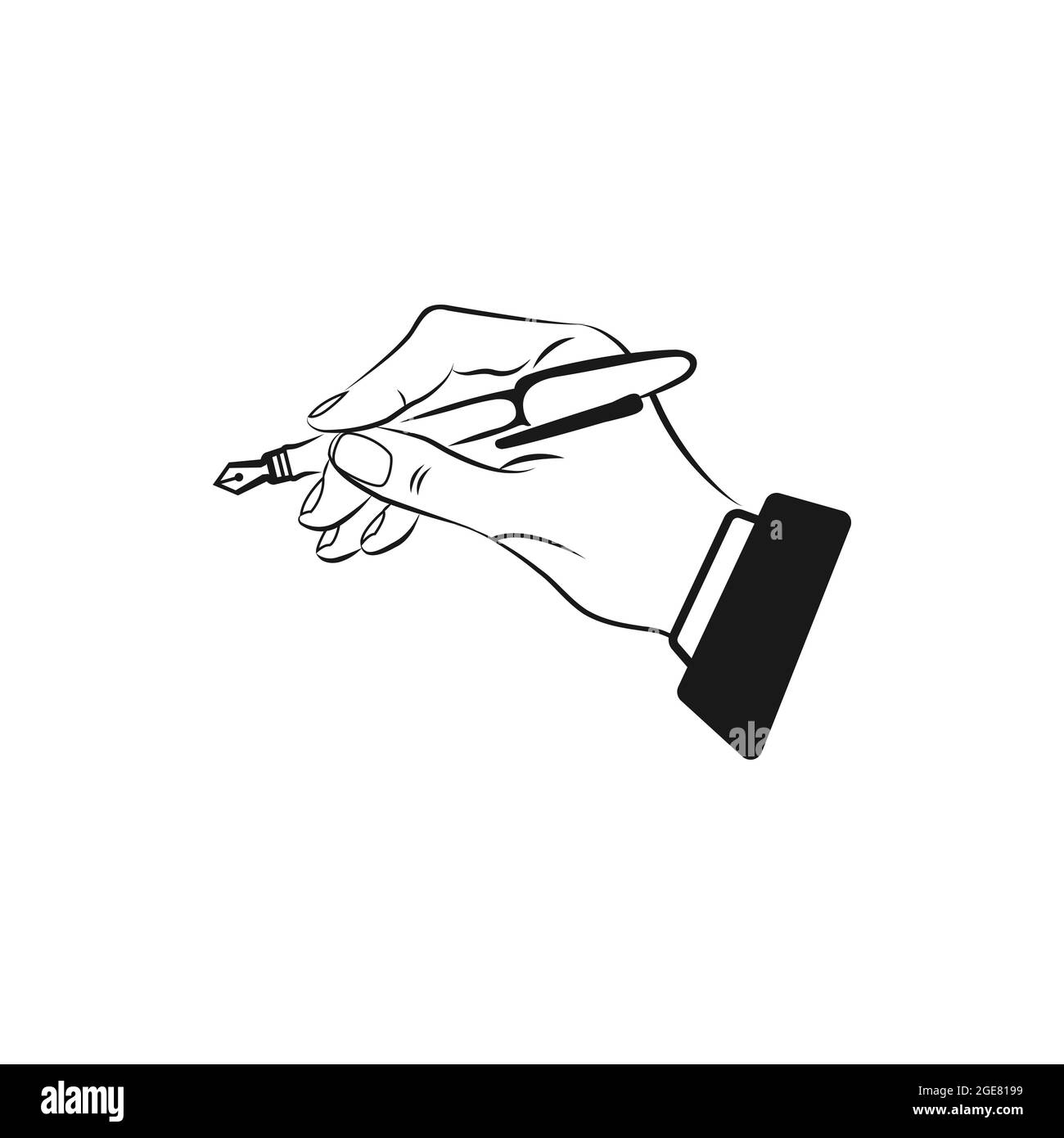 Modèle de logo vectoriel d'icône de stylo et de main d'écriture.EPS 10 Illustration de Vecteur Modèle de logo vectoriel d'icône de stylo et de main d'écriture.EPS 10 Illustration de Vecteur