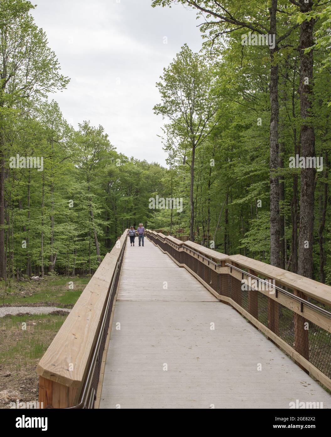 Un passage accessible mène à la tour d'observation du parc péninsulaire, dans le comté de Door Banque D'Images