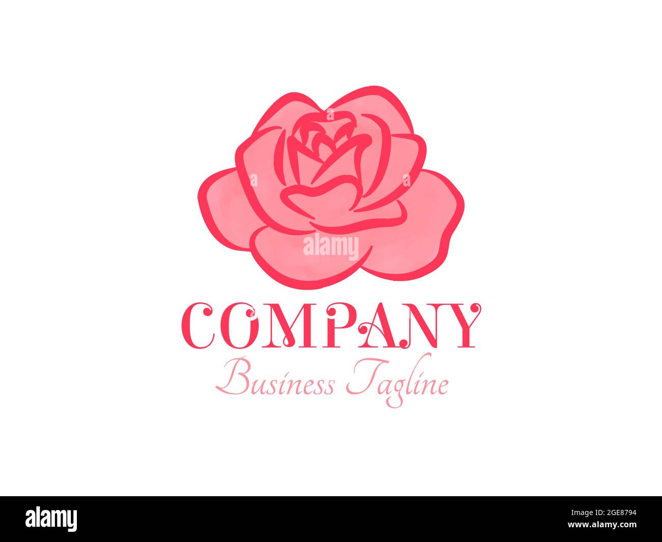 Logo Red Rose Flower Illustration de Vecteur