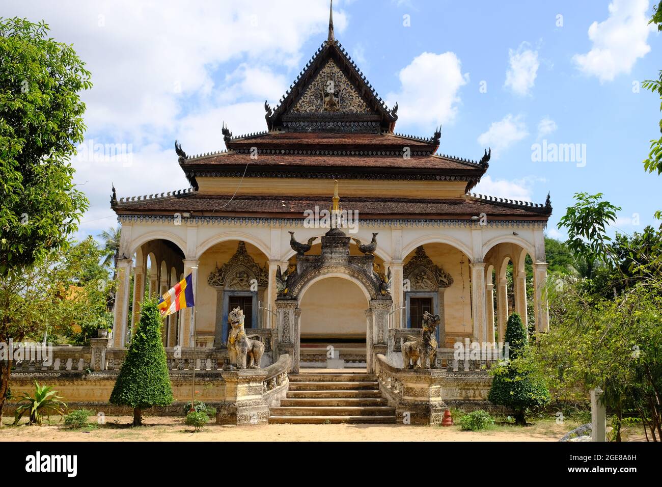 Cambodge Krong Siem Reap - front de la Pagode Wat Bo Banque D'Images