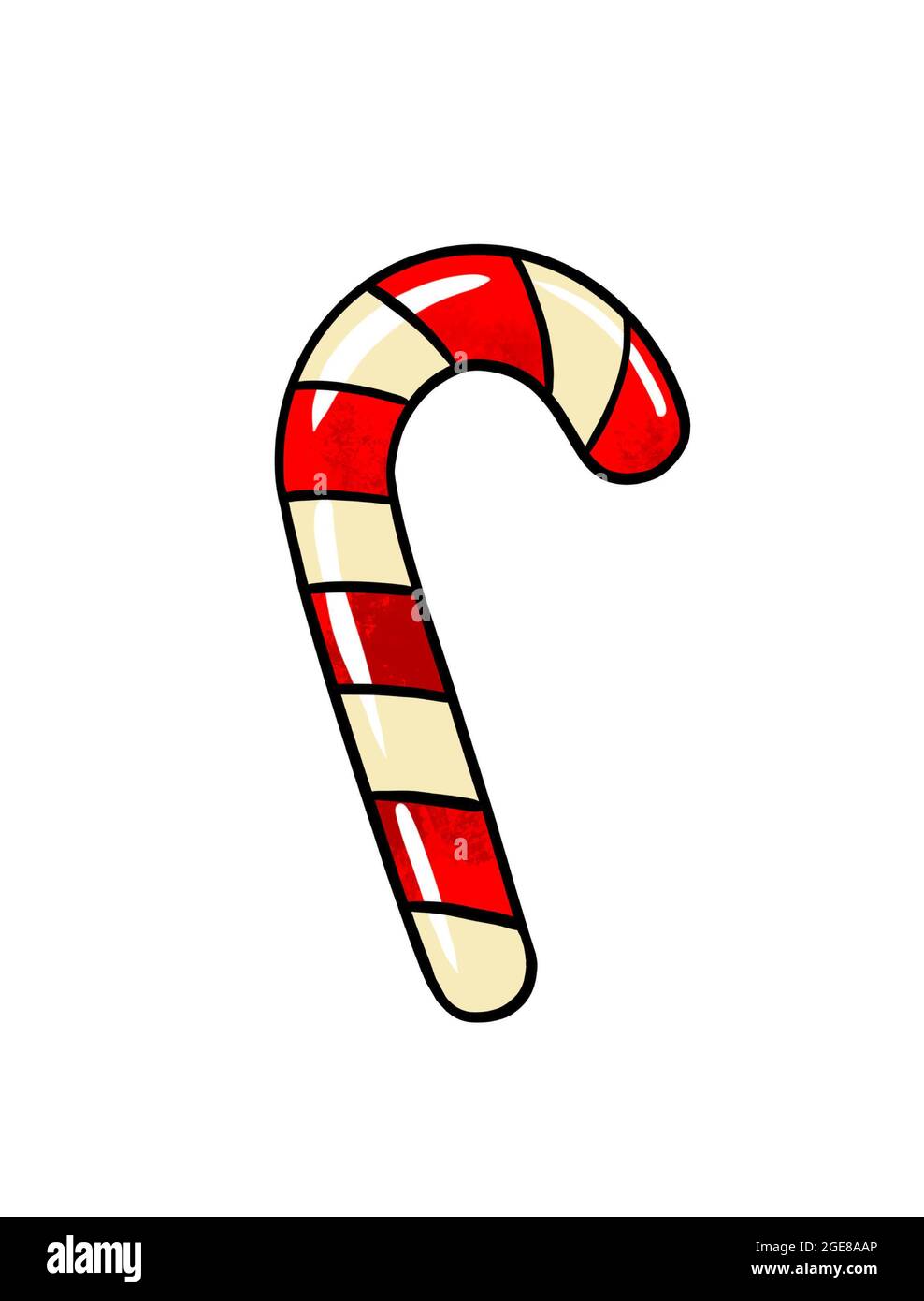 Illustration d'un dessin de couleur de bonbons: lollipop sous forme de canne  caramel rouge et blanc sur fond blanc isolé. Illustrat de haute qualité  Photo Stock - Alamy