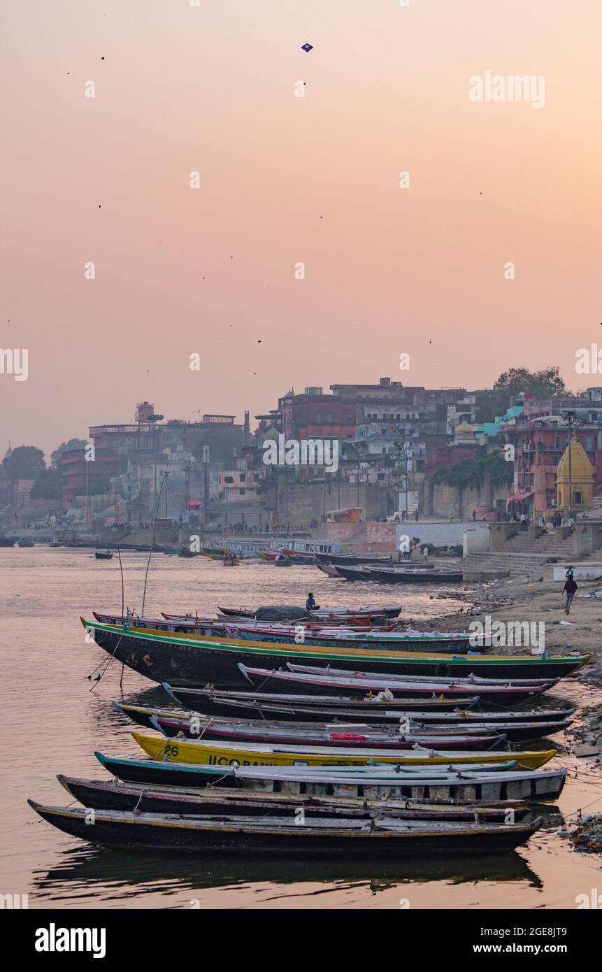 Ville Sainte de Varanasi Inde Banque D'Images