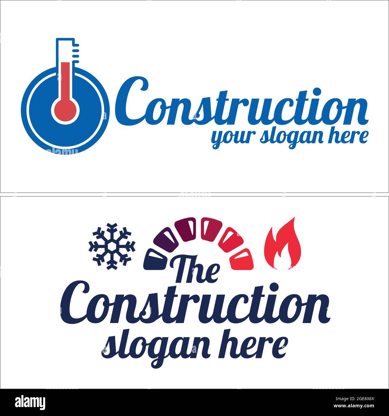 Conception du logo de chauffage de plomberie pour la construction de services d'affaires Illustration de Vecteur