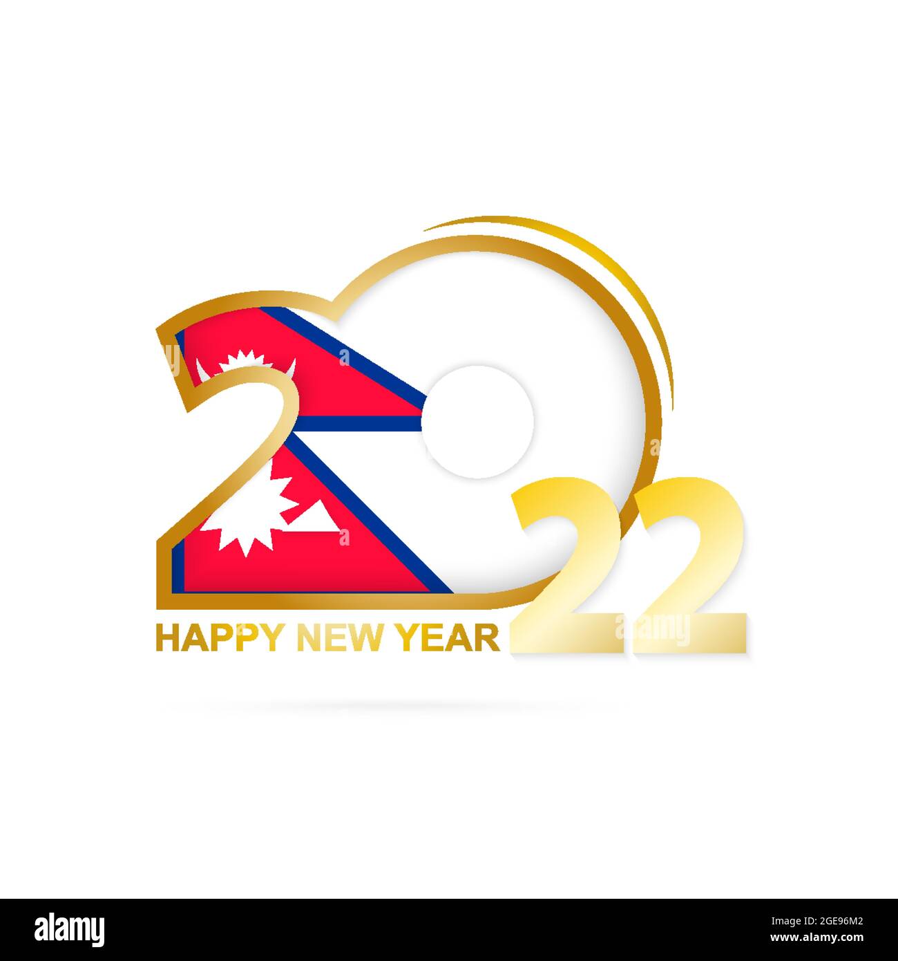 Année 2022 avec modèle de drapeau népalais. Bonne année de conception. Illustration vectorielle. Illustration de Vecteur