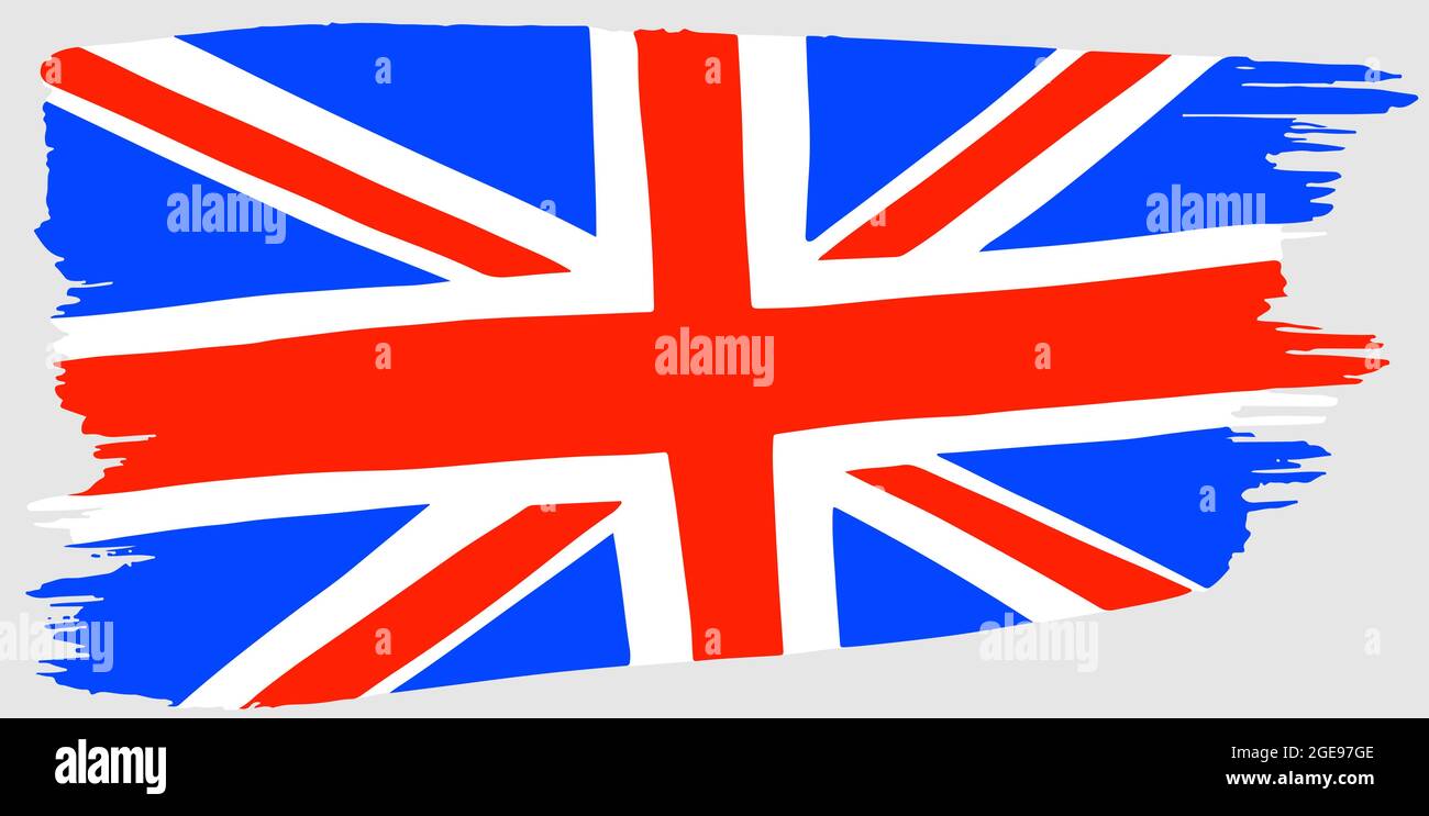 Pinceau de couleur contour drapeau britannique. Illustration vectorielle dessinée à la main Illustration de Vecteur