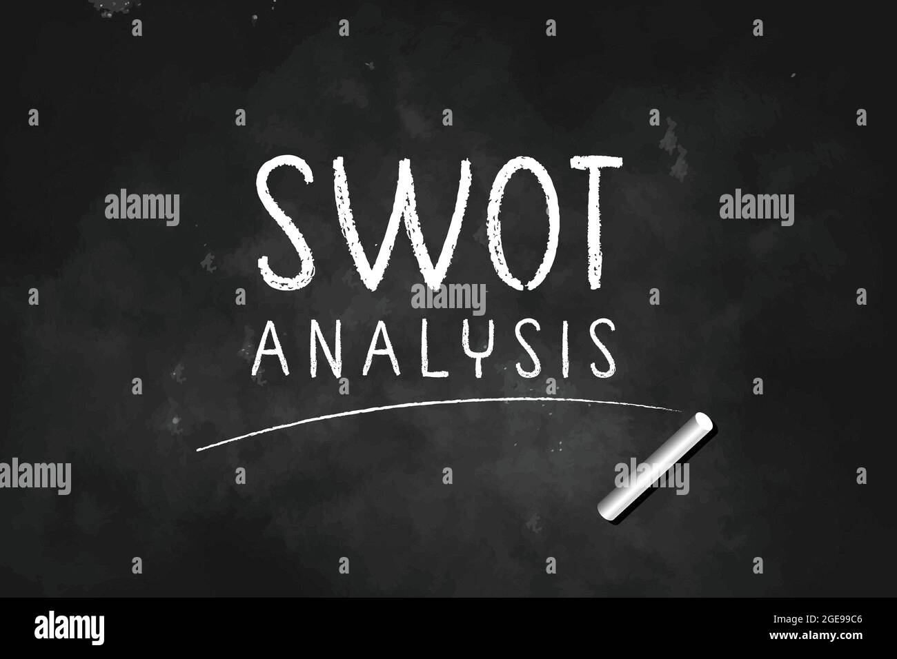 SWOT Analysis écrit avec de la craie sur le logo de l'icône d'illustration vectorielle de tableau noir Illustration de Vecteur
