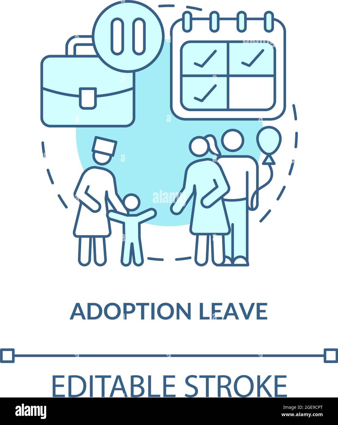 Adoption laisser icône de concept bleu Illustration de Vecteur