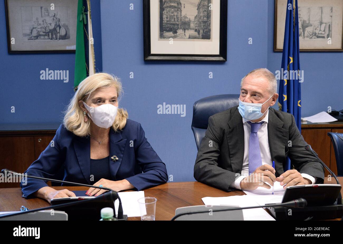 Rome, Italie. 18 août 2021. Rome 18/08/2021 audition du Chef du Département italien de l'information sur la sécurité Elisabetta Belloni à Copasir Credit: Independent photo Agency/Alamy Live News Banque D'Images