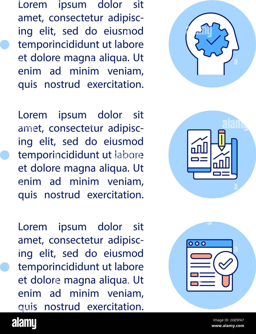 Concepts de base UX icônes de ligne avec texte Illustration de Vecteur