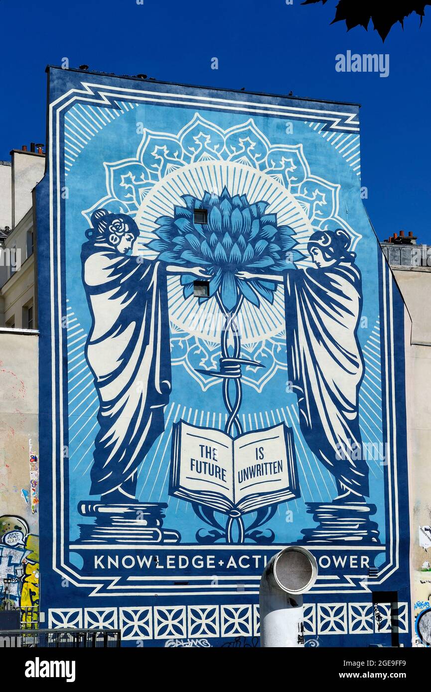 FRANCE, PARIS (75) 4ÈME ARRONDISSEMENT, PLACE IGOR-STRAVINSKY, STREET ART Banque D'Images