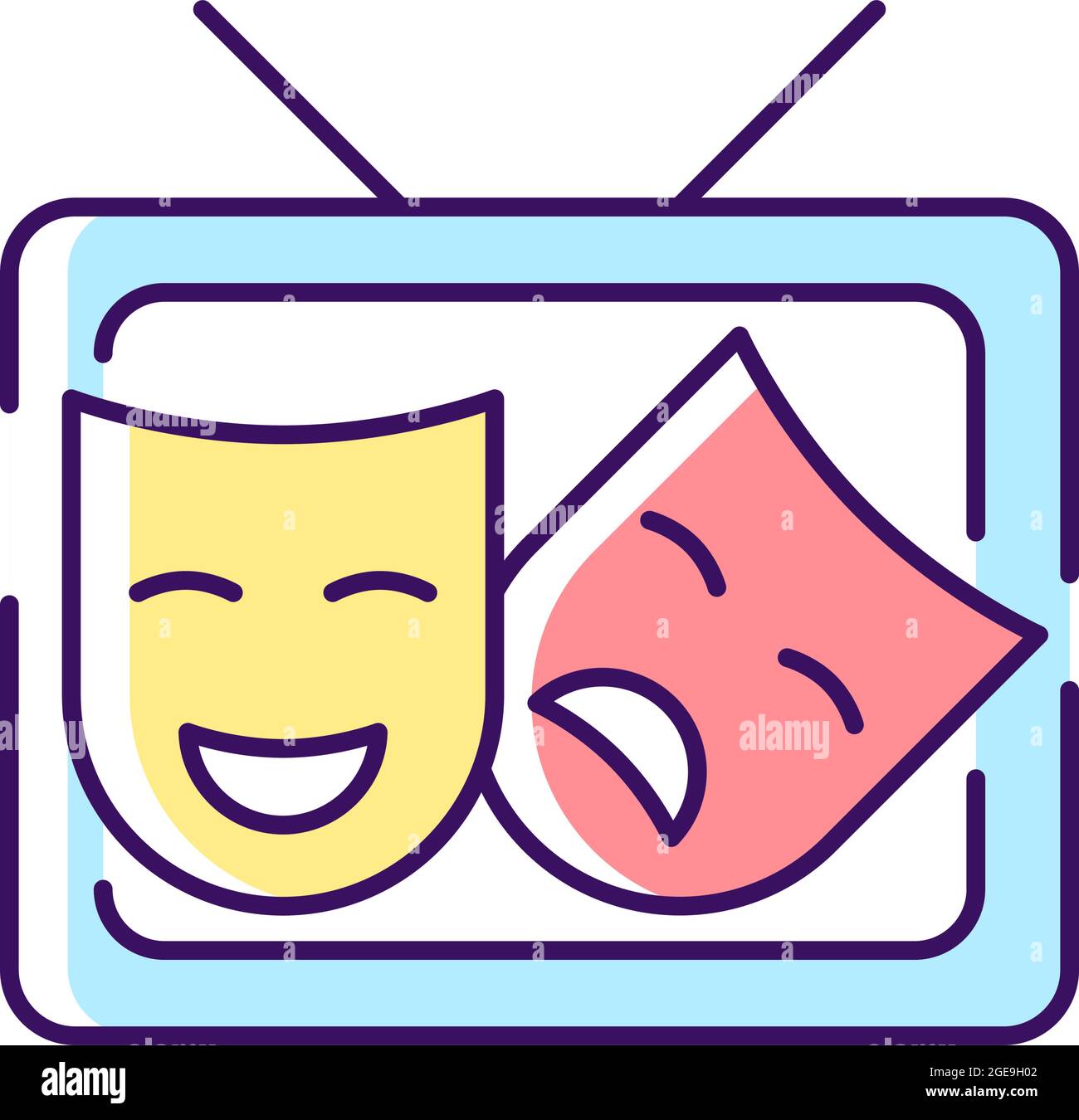 Icône de couleur RVB TV drame Illustration de Vecteur