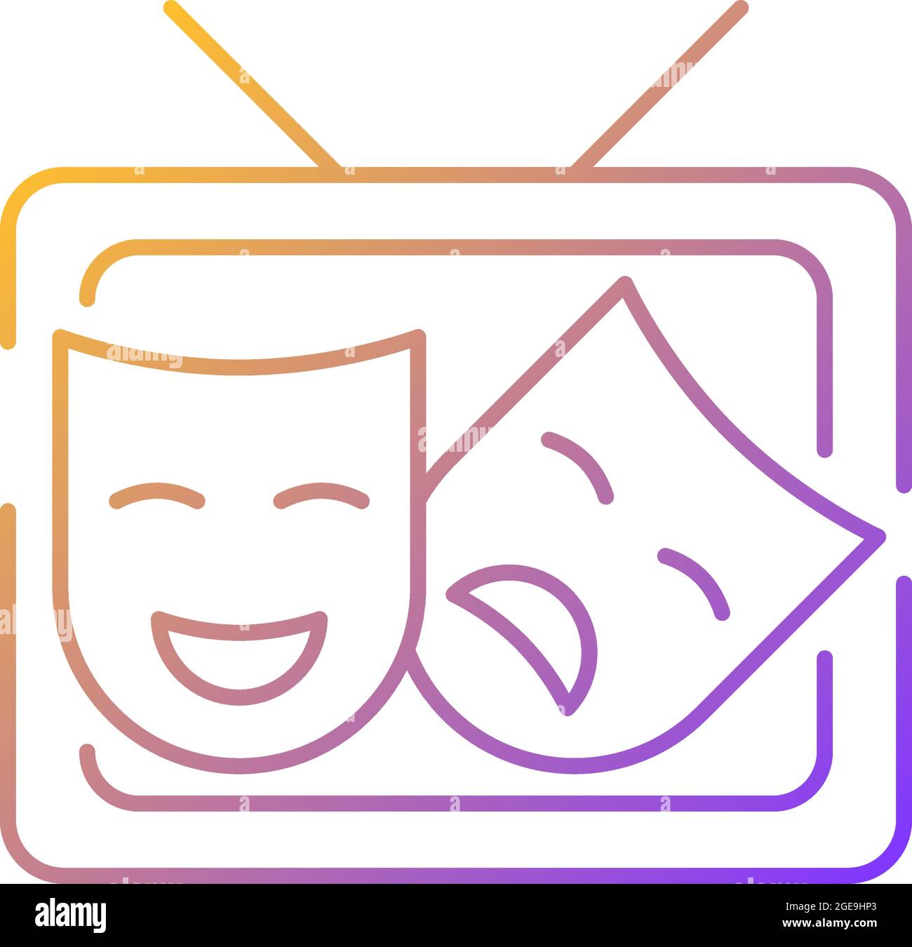 Icône TV drame gradient linéaire vecteur Illustration de Vecteur
