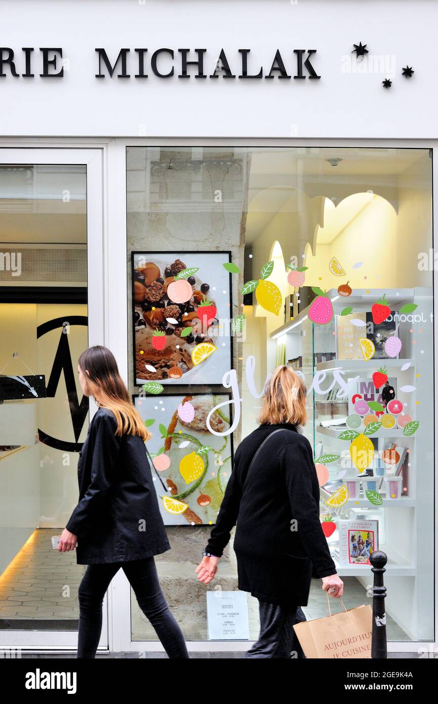 FRANCE, PARIS (75) 4ÈME ARRONDISSEMENT, QUARTIER DU MARAIS, PÂTISSERIE MICHALAK Banque D'Images