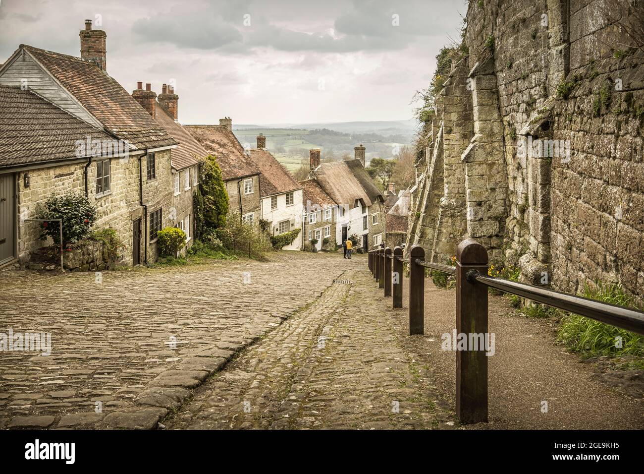 Gold Hill Shaftesbury. Banque D'Images