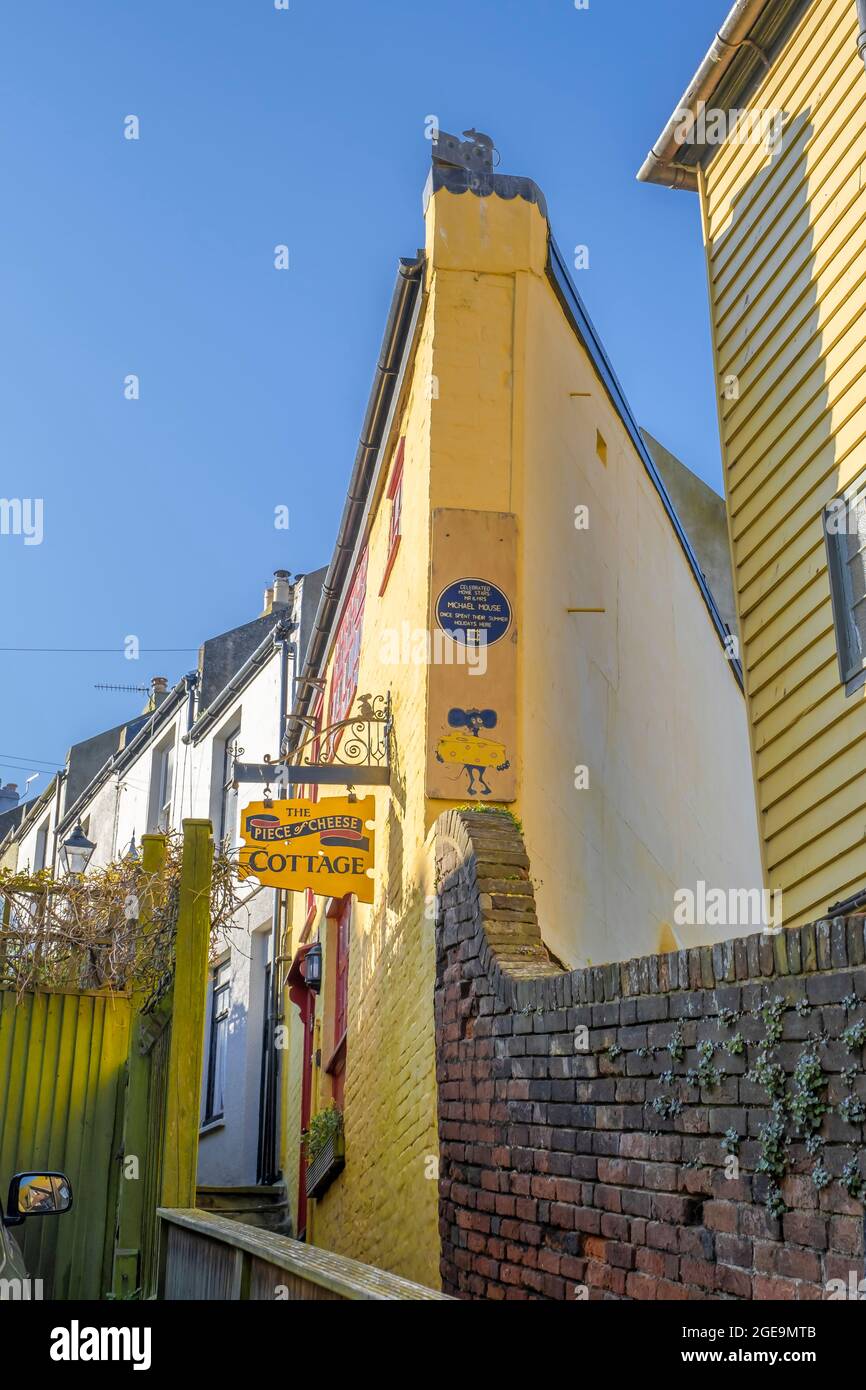 Un cottage dans la vieille ville de Hastings. Banque D'Images