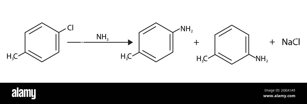 Structure chimique de la substitution aromatique nucléophile - élimination - addition, aromatique nucléophile, addition d'un nucléophile aux aromatiques Illustration de Vecteur