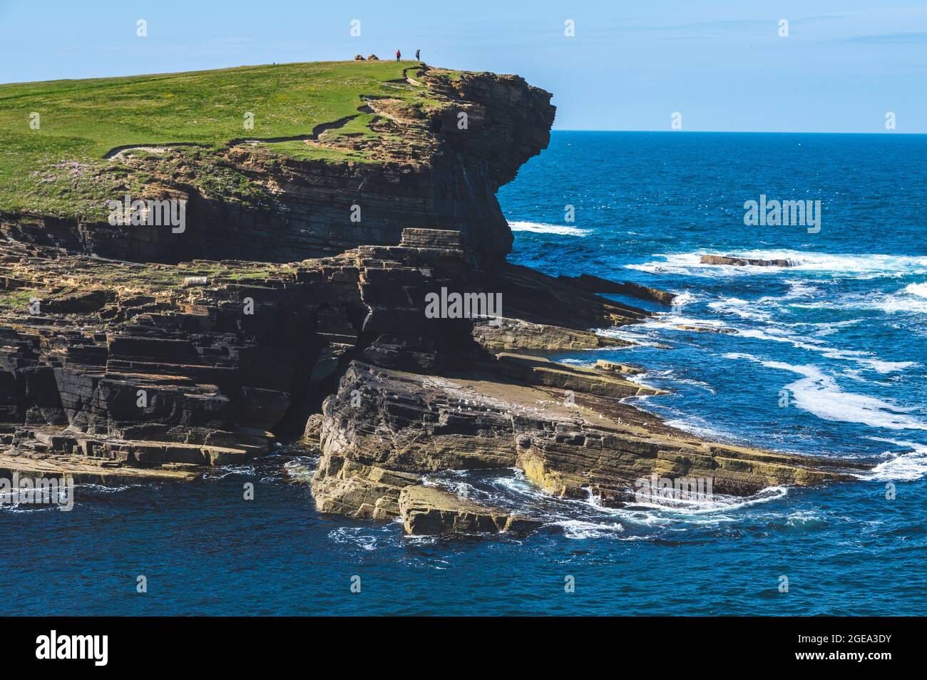 Falaises de Yesnaby à Orkney. Banque D'Images