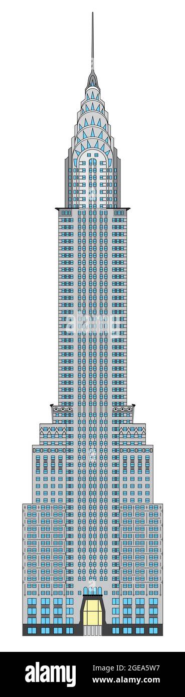 Graphique vectoriel du Chrysler Building à New York, États-Unis Illustration de Vecteur