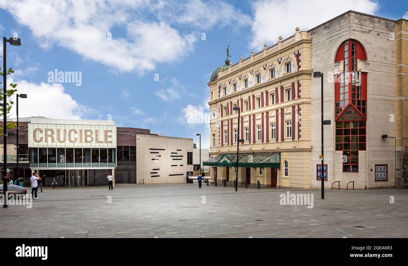 Le site sportif Crucible et le théâtre Lyceum à Tudor Square, Sheffield, Yorkshire, Royaume-Uni, ont été pris le 18 mai 2018 Banque D'Images
