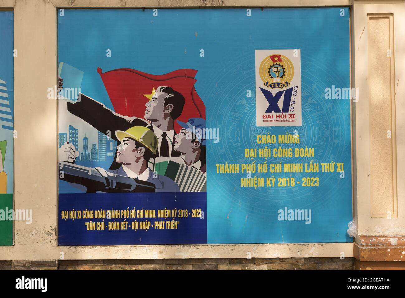 Panneaux publicitaires de propagande au Vietnam Banque D'Images
