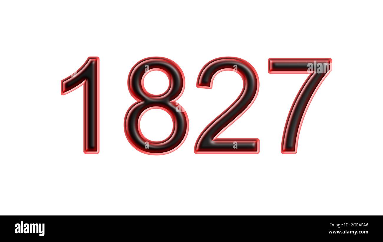 rouge 1827 chiffres effet 3d fond blanc Banque D'Images