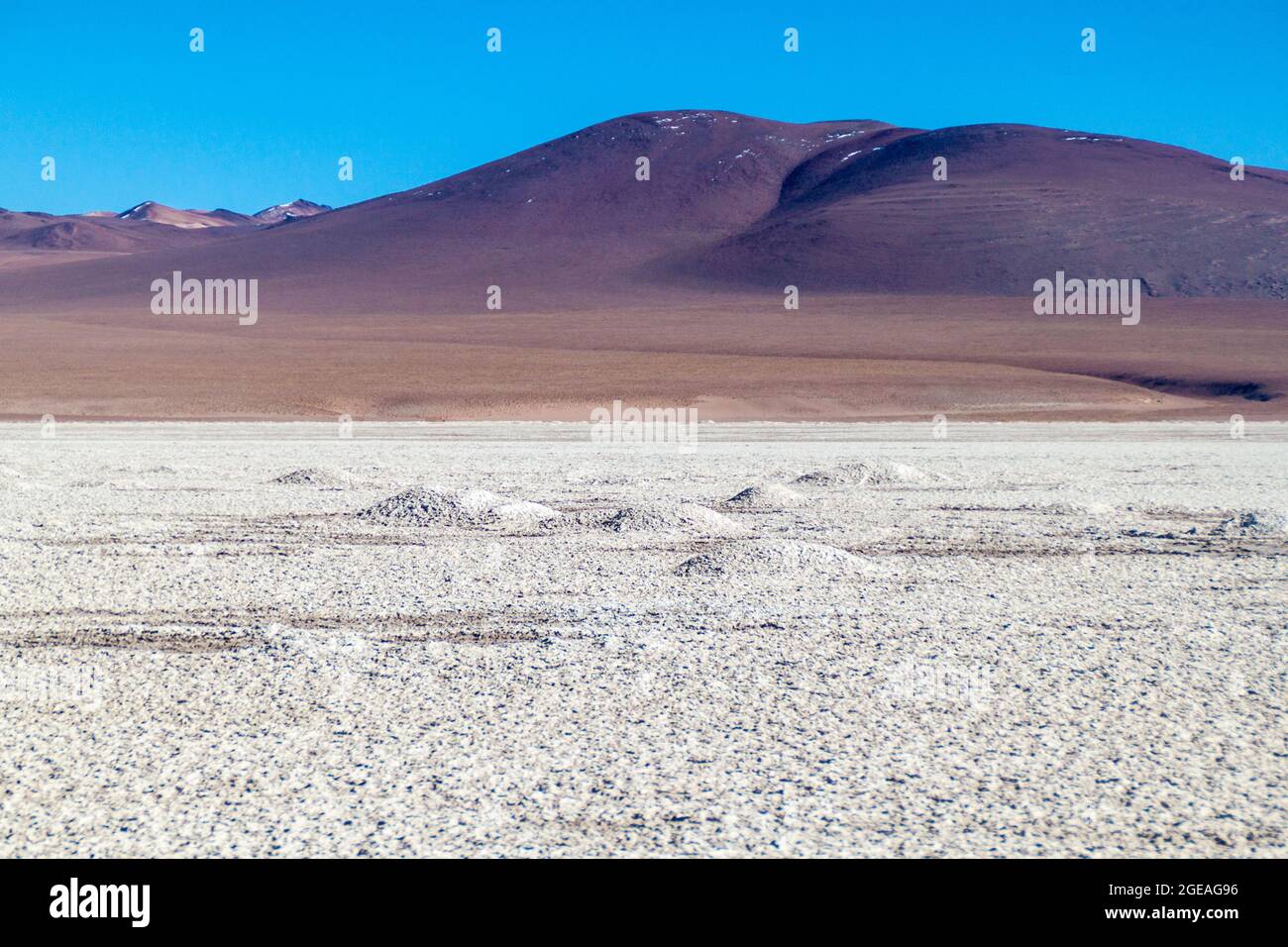 Le borax est extrait du gisement de sel de Salar de Chalviri en Bolivie Banque D'Images