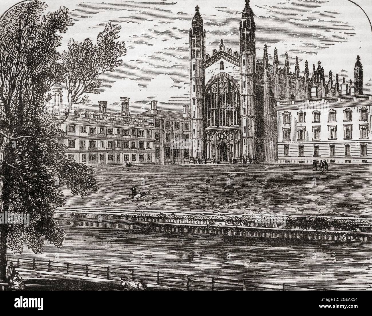 Chapelle du King's College, Université de Cambridge, Cambridge, Angleterre, vue ici au XIXe siècle. De la pittoresque Angleterre, ses monuments et ses Hausts historiques, publié en 1891. Banque D'Images