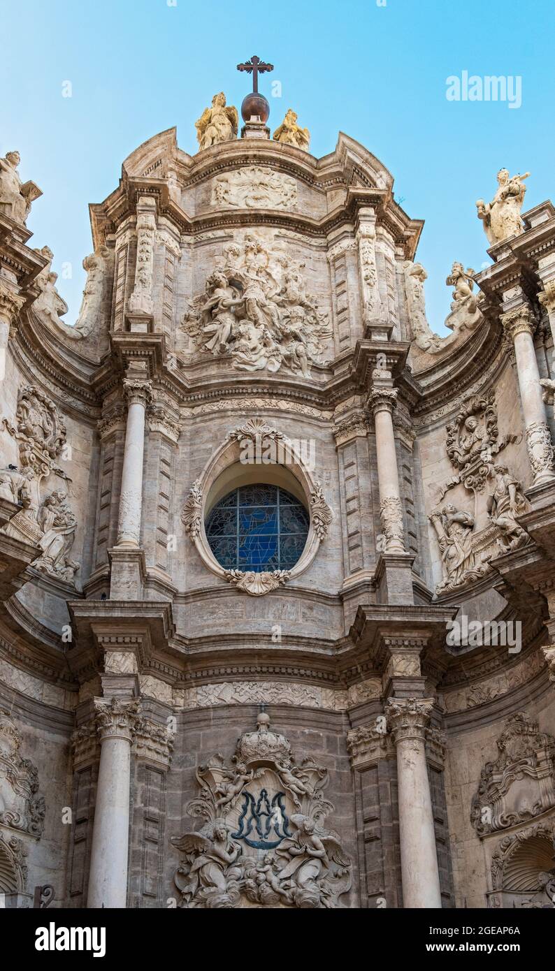 Porte du portail des fers, Cathédrale de Valence, Espagne Banque D'Images