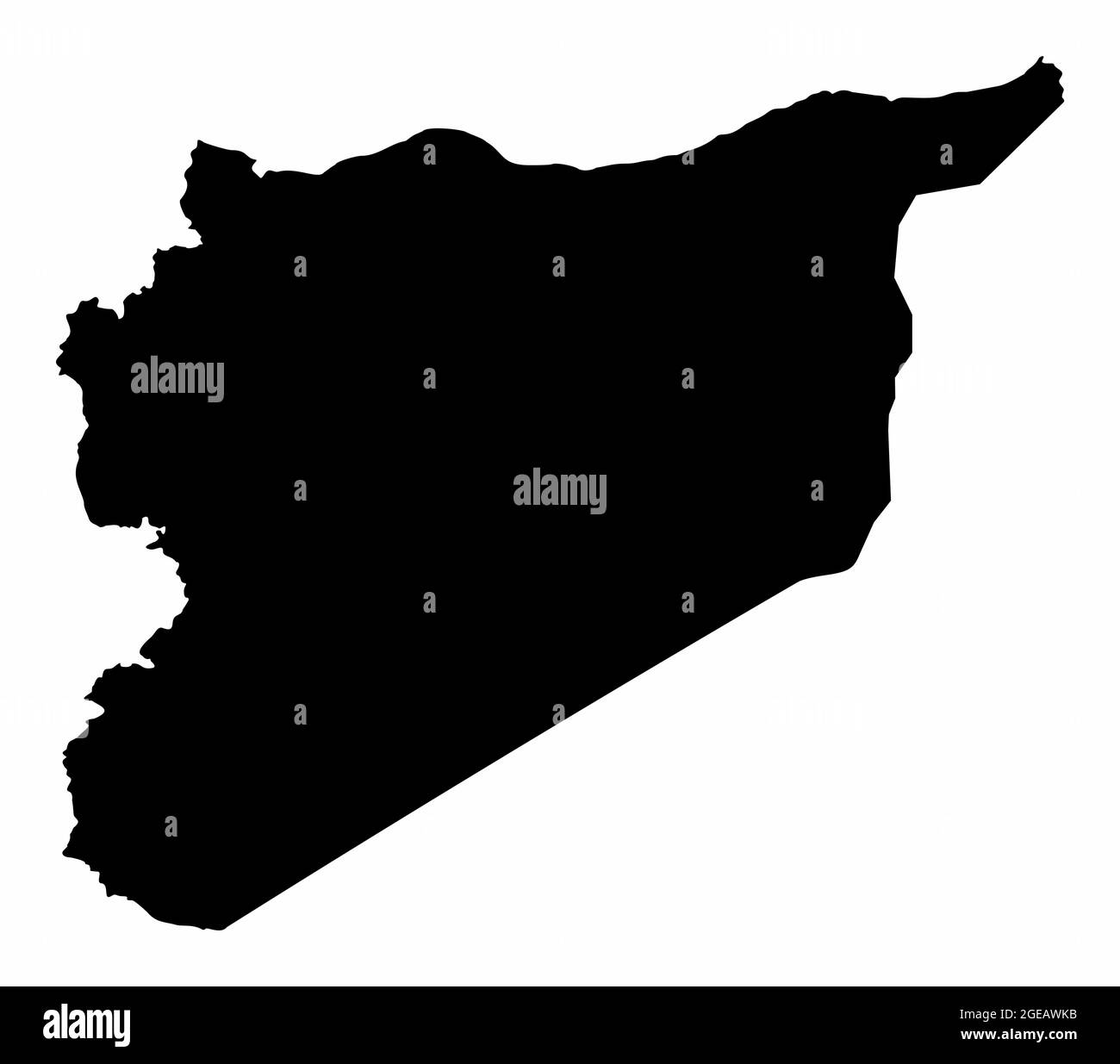 Carte de silhouette sombre de Syrie isolée sur fond blanc Illustration de Vecteur