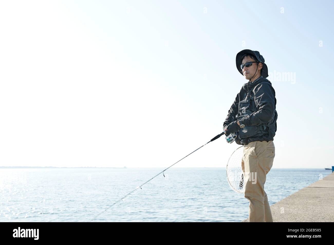 Homme japonais pêche Banque D'Images