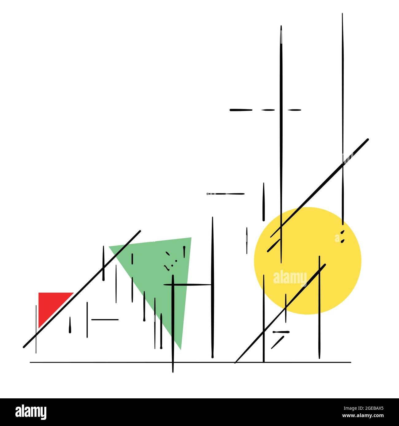 Arrière-plan géométrique abstrait rétro avec les figures plates. Illustration vectorielle. Illustration de Vecteur