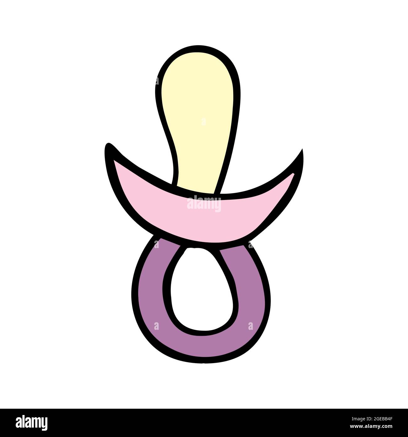 Illustration vectorielle de couleur de la sucette bébé. Icône dessinée à la main. Illustration de Vecteur