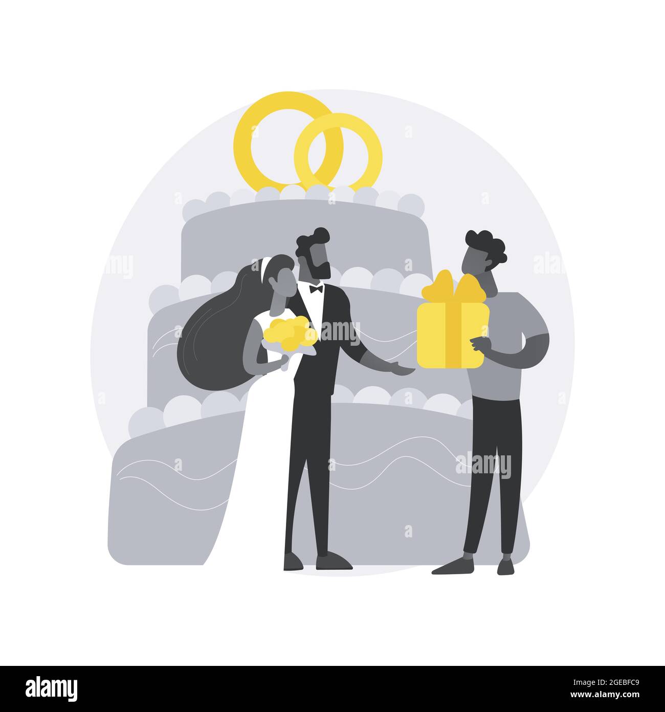 Illustration vectorielle abstraite de concept de mariage. Illustration de Vecteur