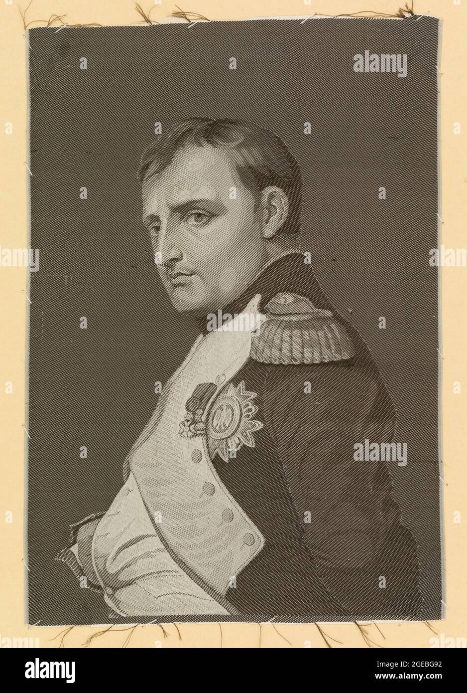 Portrait tissé de Napoléon Bonaparte (1769-1821) de France, milieu du XIXe siècle Banque D'Images