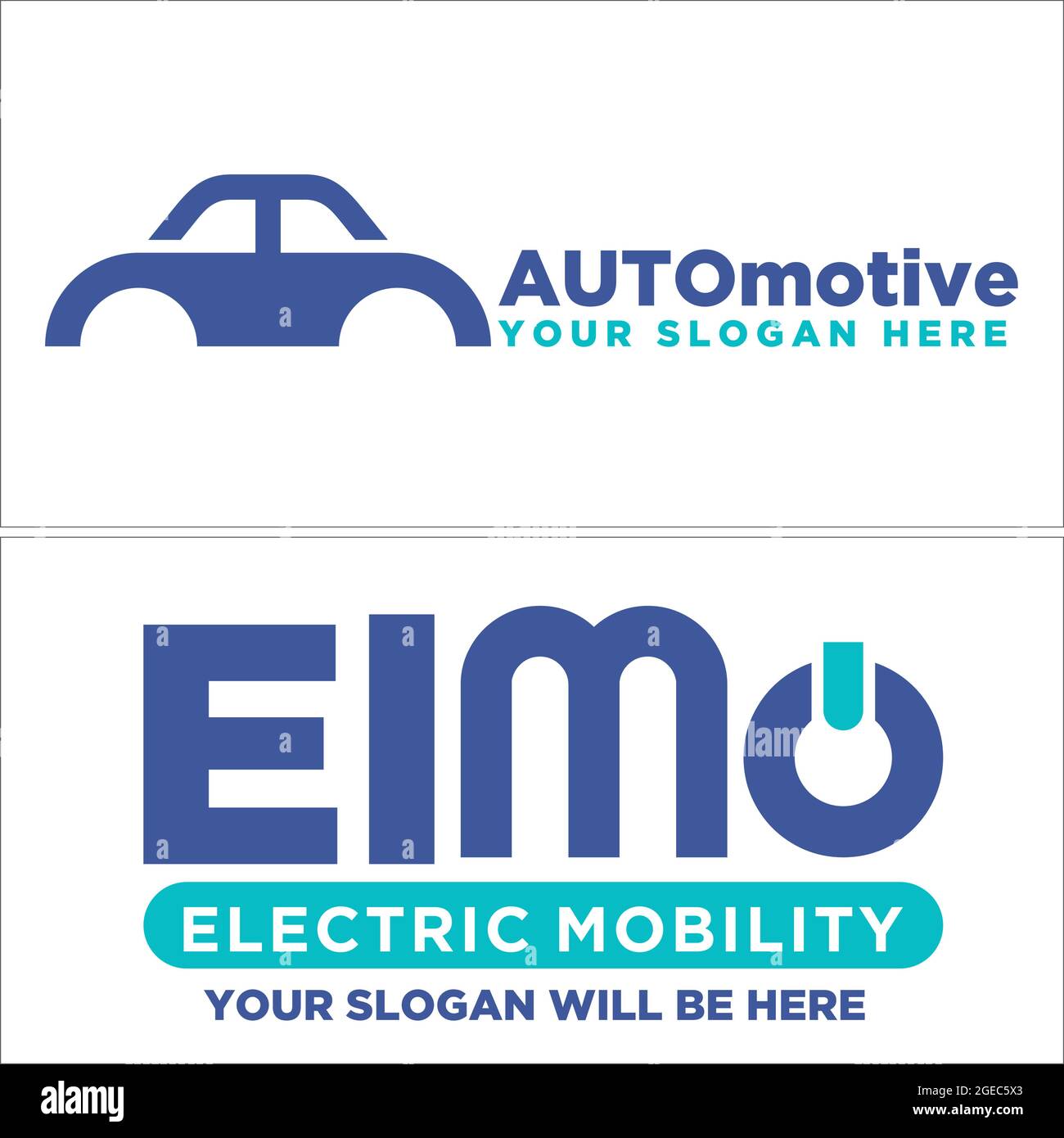 Logo combiné icône voiture et bouton d'alimentation mobilité électrique automobile Illustration de Vecteur