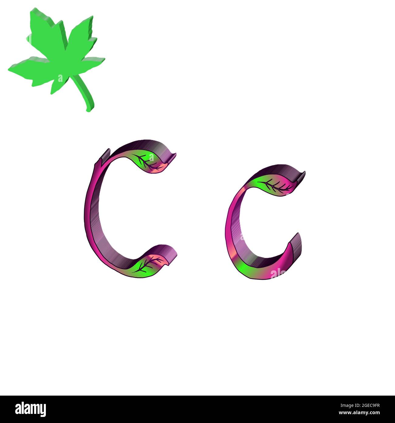 Lettre Majuscule C Colore 3d Abstrait Beau Fond Blanc Photo Stock Alamy