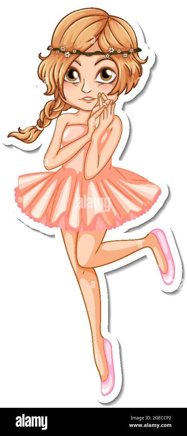 Illustration De L Autocollant Petit Ange De Personnage De Dessin Anime Image Vectorielle Stock Alamy
