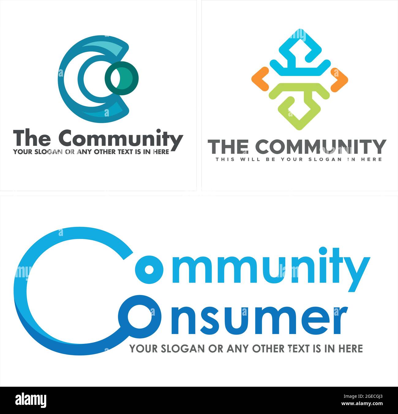 Conception du logo du site Web numérique à but non lucratif de la communauté Illustration de Vecteur