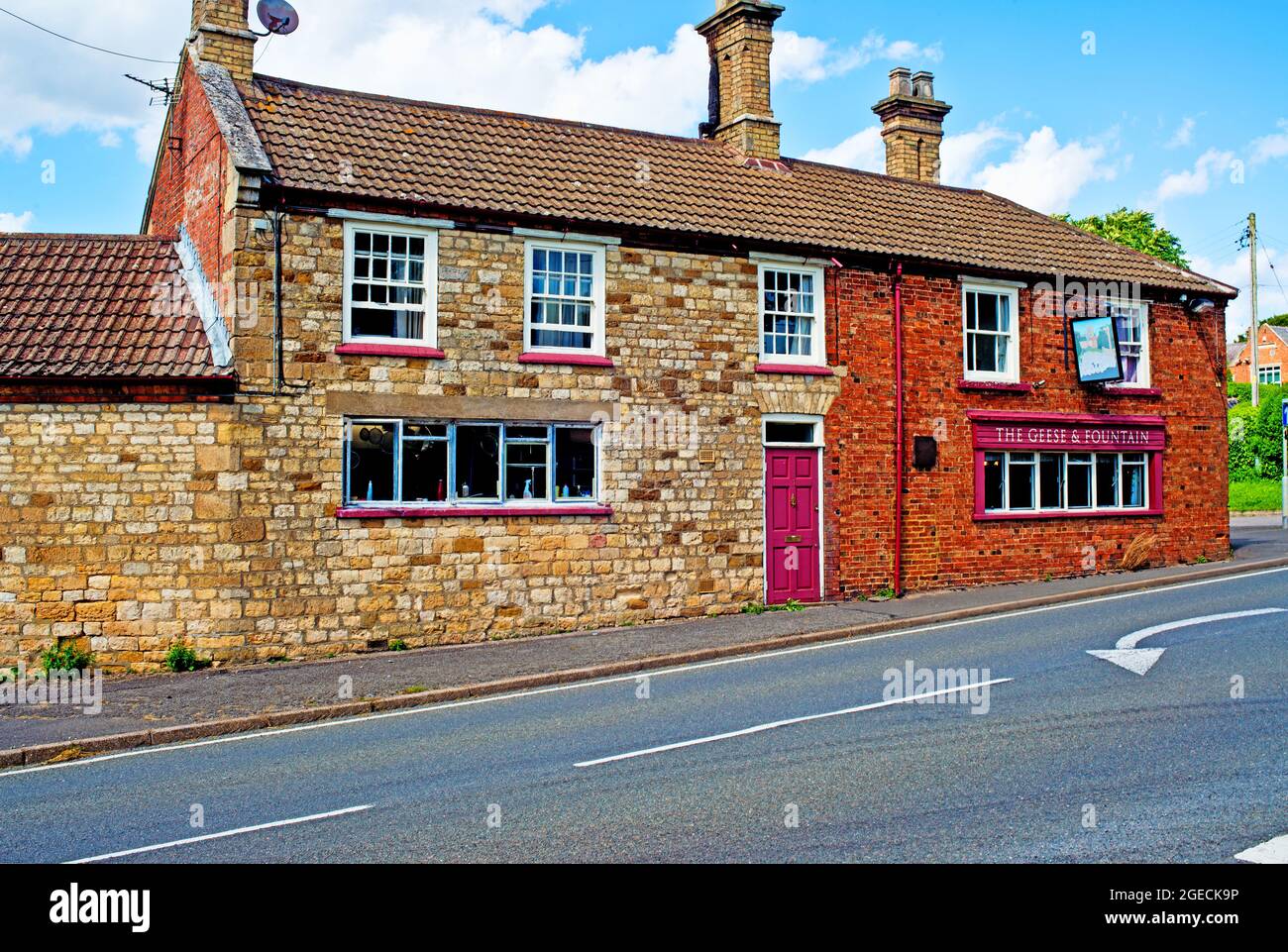 The Geese and Fountain Pub, Croxton Ferrial, Leicestershire, Angleterre Banque D'Images