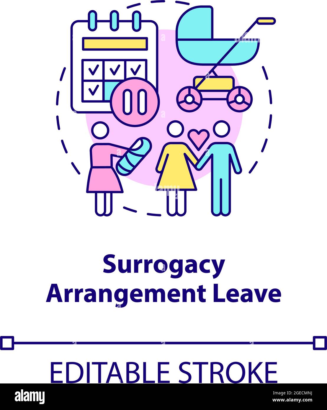 Icône du concept de congé de l'arrangement de mères porteuses Illustration de Vecteur