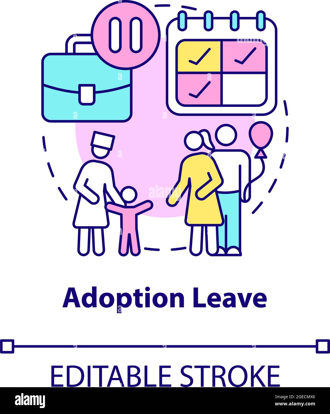 Icône du concept de congé d'adoption Illustration de Vecteur