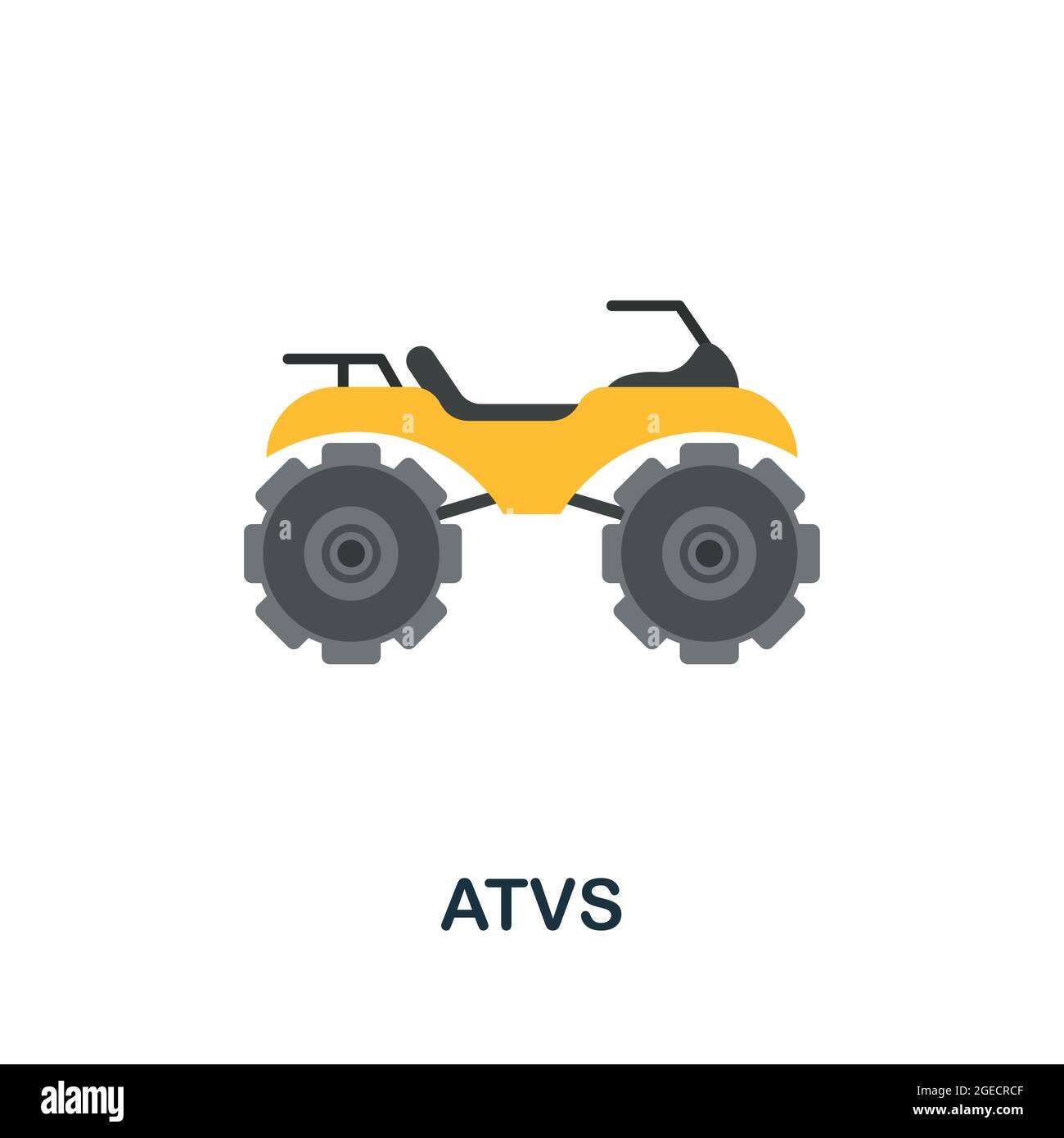 Icône plate ATV. Panneau coloré de la collection excursions. Illustration d'icône ATV créative pour la conception Web, les infographies et bien plus encore Illustration de Vecteur