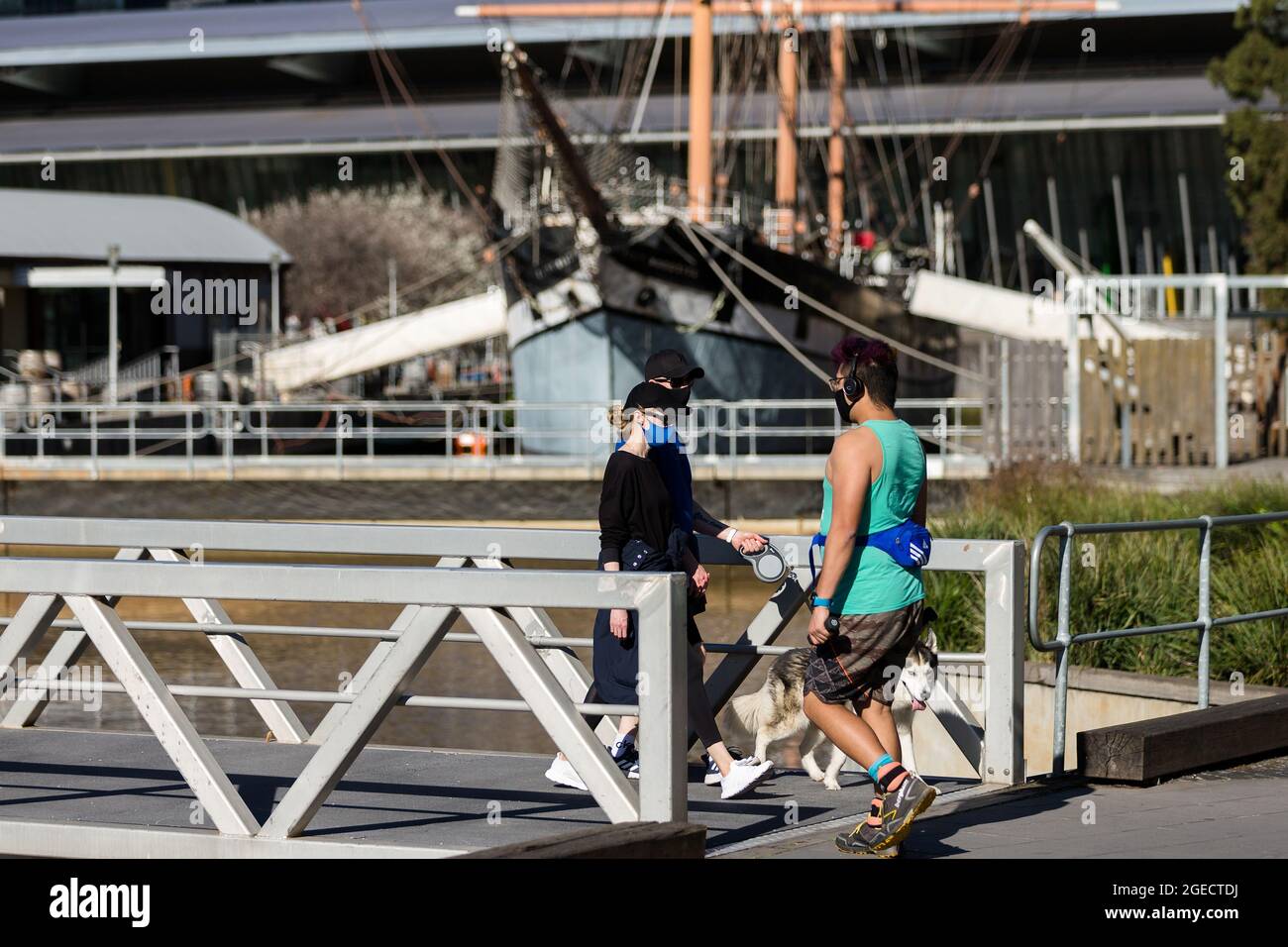 Melbourne, Australie, 29 août 2020. Les habitants de la région se promèneront à côté du printemps Polly Woodside, alors que les Melbourniens déclarent « crise » alors qu'ils s'aventurent en grand nombre hors de leur maison pour profiter du soleil, malgré le premier ministre Daniel Andrews leur demandant de rester à l'intérieur pendant le COVID-19 à Melbourne, en Australie. Le premier ministre Daniel Andrews aurait conclu un accord avec les députés de l'interbanc, autorisant ses plans controversés de prolongation de l'état d'urgence pour une période supplémentaire de 12 mois. Cela vient du fait que les nouvelles infections à COVID-19 ont chuté en dessous de 100 pour la première fois depuis le début de la deuxième vague, cependant les décès quotidiens des its Banque D'Images