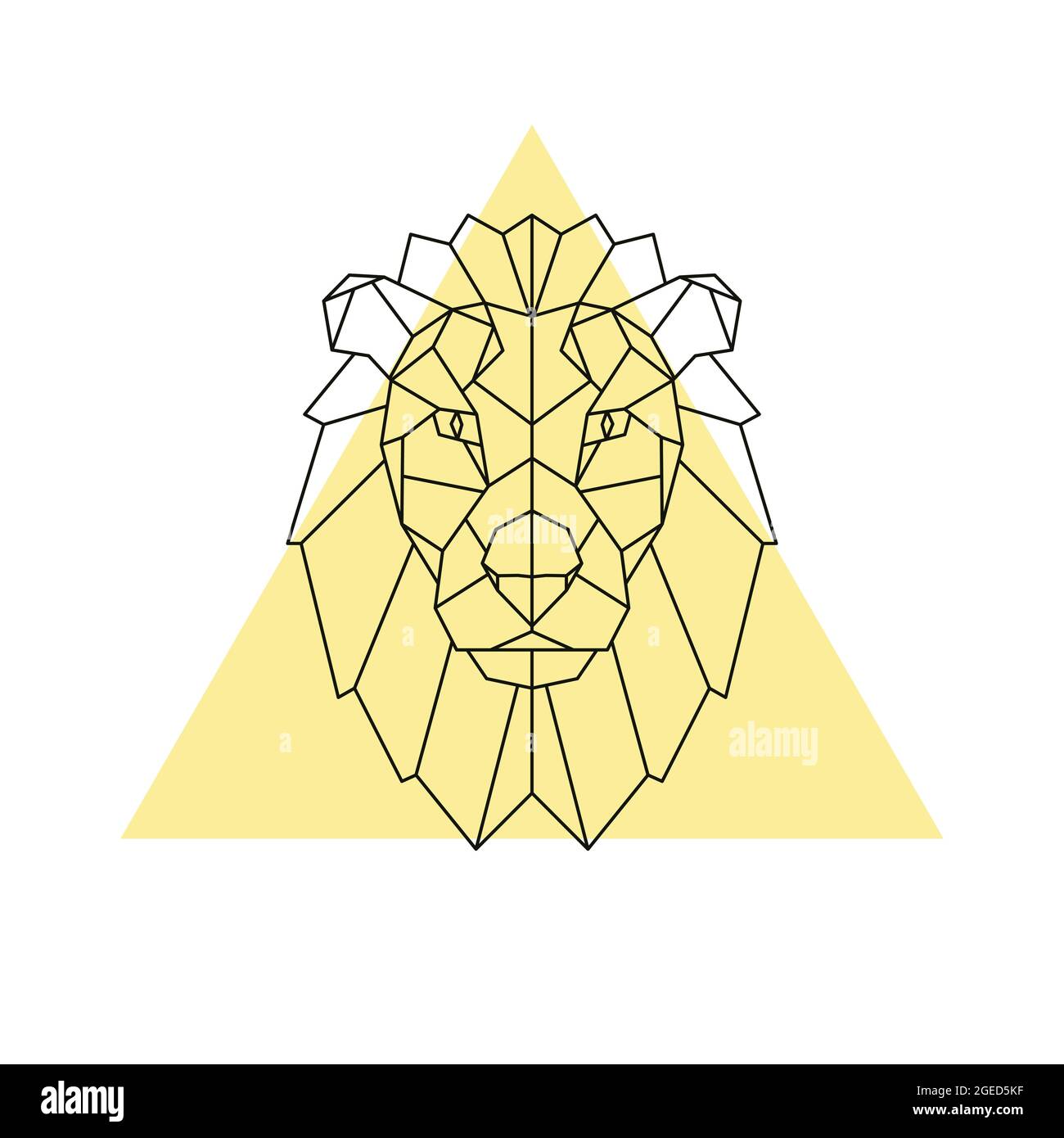 Tête de lion. Style géométrique. Illustration vectorielle. Illustration de Vecteur
