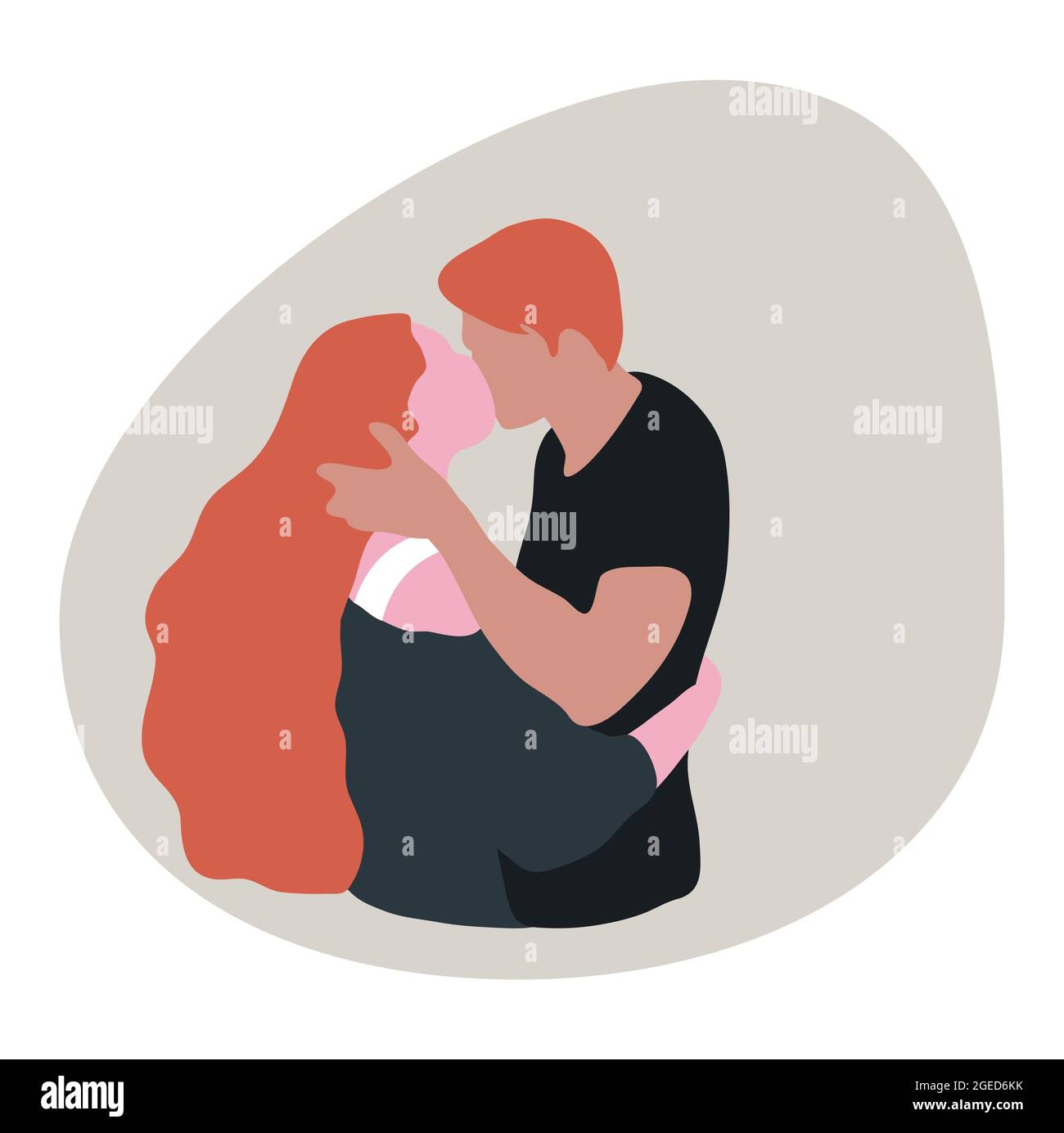 Romantique couple de baisers, homme et femme dans l'amour Illustration Illustration de Vecteur