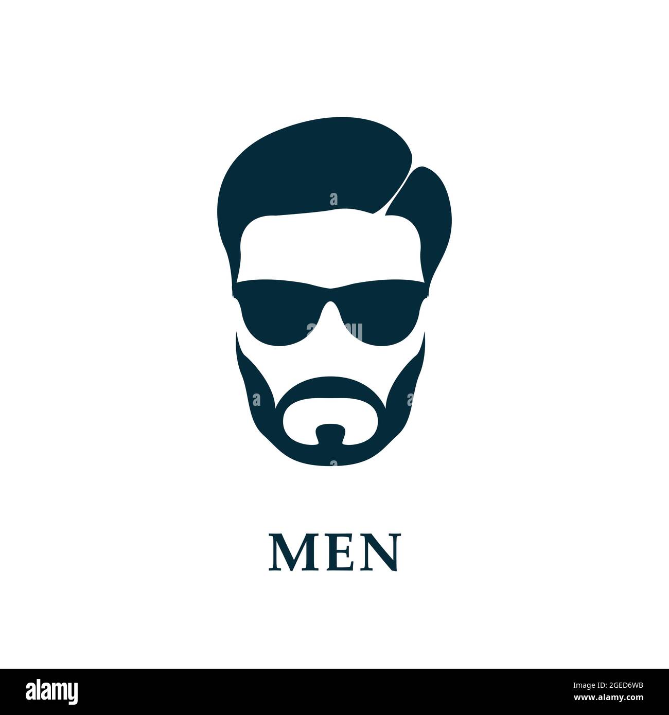 Hommes en lunettes de soleil. Coupe de cheveux et barbe. Icône vecteur. Illustration de Vecteur