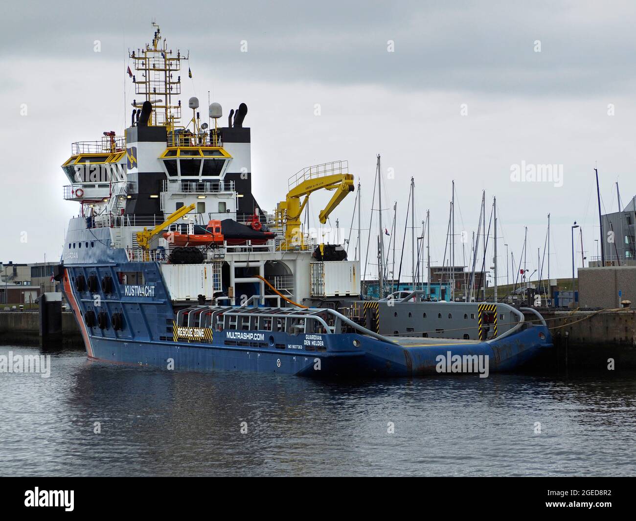 Navire de la garde côtière 'Guardian' dans le port de Den Helder, Noord Hollande, pays-Bas Banque D'Images